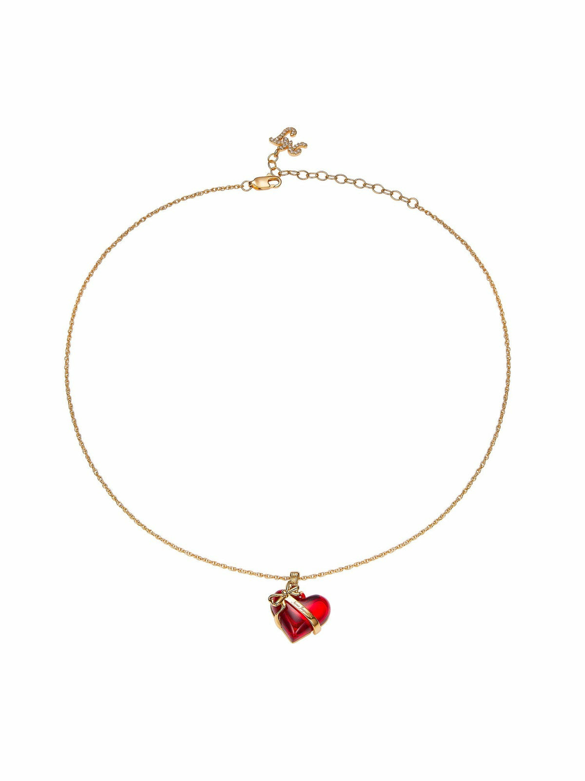 Eléa Bow-Ribbon Heart Red Necklace: Red Necklace for Date Night - Nana Jacqueline
