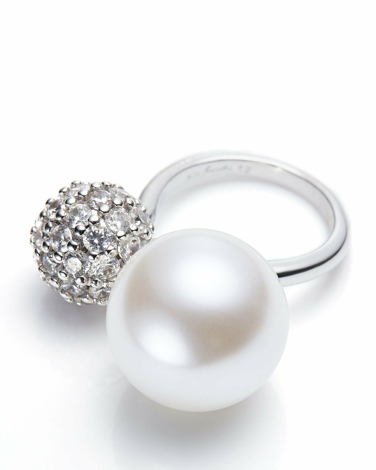 Evie Pearl Ring: White Pearl Ring for Bridal Shower - Nana Jacqueline