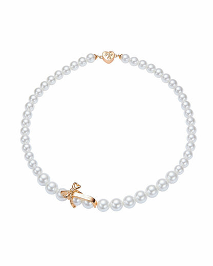Julisa Necklace: White Pearl Necklace for Bridal Shower - Nana Jacqueline