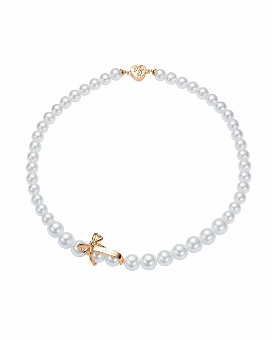 Julisa Necklace: White Pearl Necklace for Bridal Shower - Nana Jacqueline
