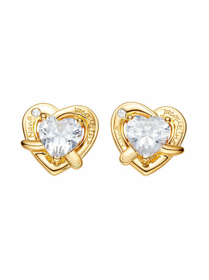 Ambre Heart Earrings: White Earrings for Date Night - Nana Jacqueline