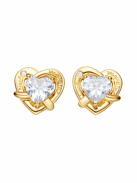 Ambre Heart Earrings: White Earrings for Date Night - Nana Jacqueline