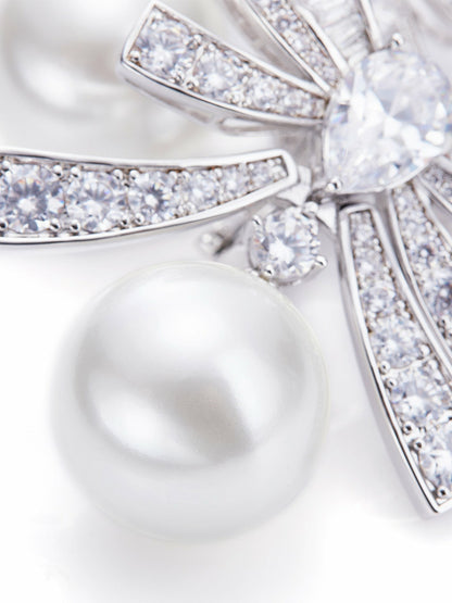 Alysa Earrings: White Pearl Earrings for Bridal Shower - Nana Jacqueline