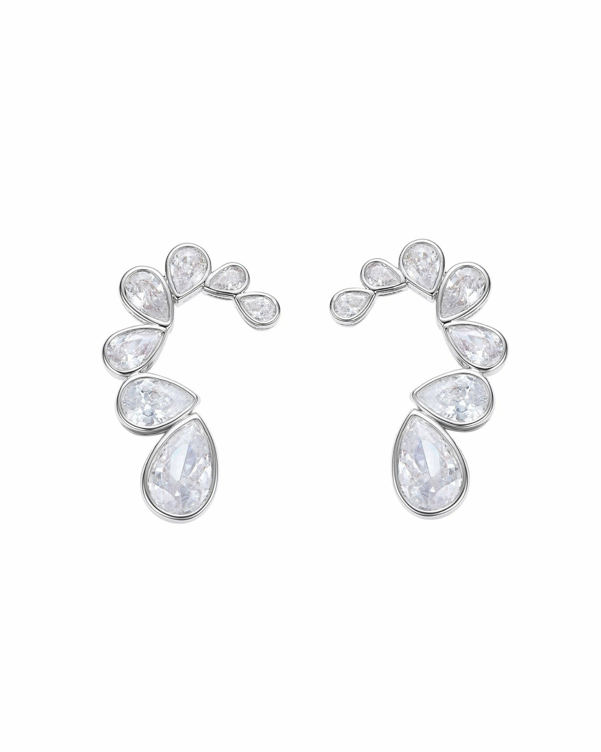 Lilliana Teardrop Earrings: Silver Earrings for Bridal Shower - Nana Jacqueline
