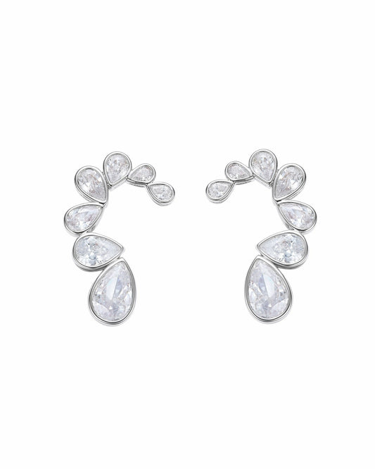 Lilliana Teardrop Earrings: Silver Earrings for Bridal Shower - Nana Jacqueline