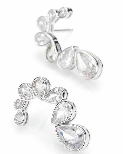 Lilliana Teardrop Earrings: Silver Earrings for Bridal Shower - Nana Jacqueline