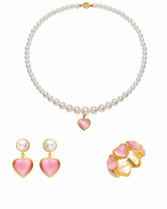 Pink Heart: Pink Jewelry Set for Valentine's Day Gifting - Nana Jacqueline