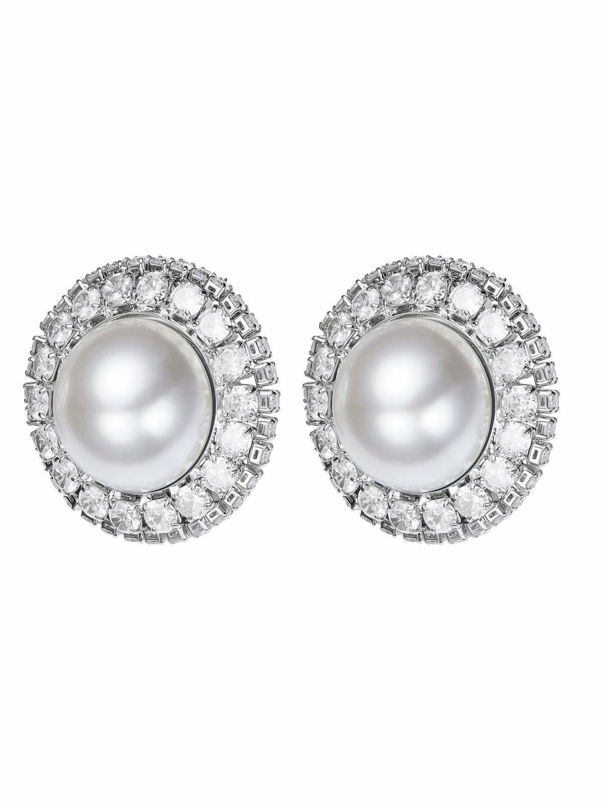 Celestia Pearl Halo White Earrings - Nana Jacqueline