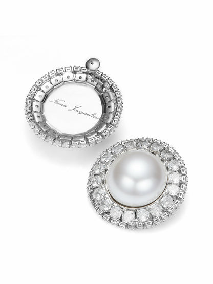 Celestia Pearl Halo White Earrings - Nana Jacqueline