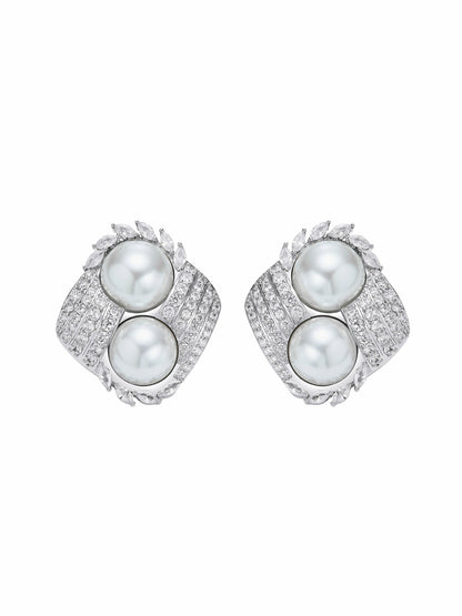 Amoura Double Pearl White Earrings - Nana Jacqueline