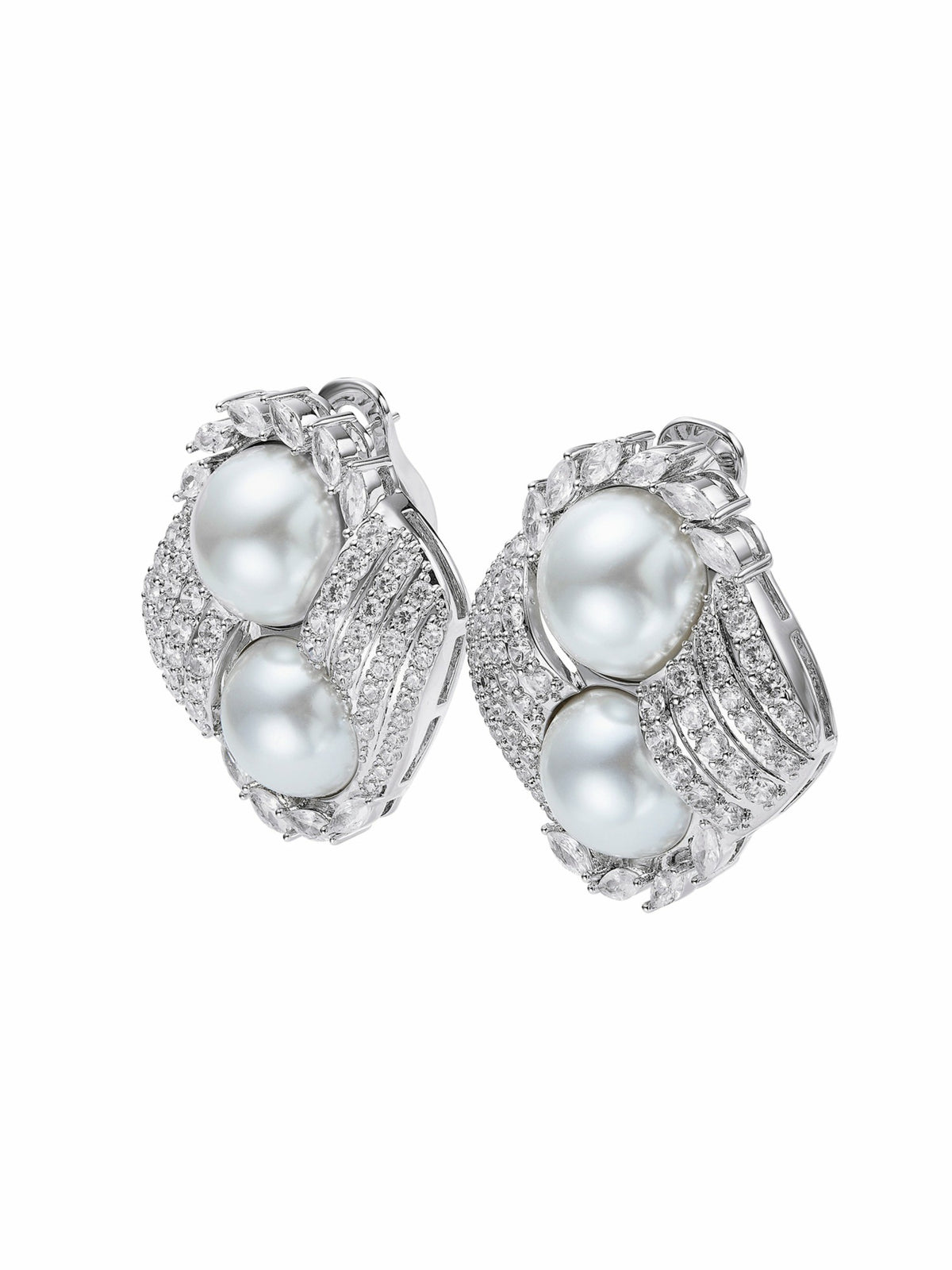 Amoura Double Pearl White Earrings - Nana Jacqueline