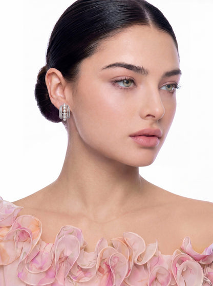Fauna Curved Pearl White Earrings - Nana Jacqueline