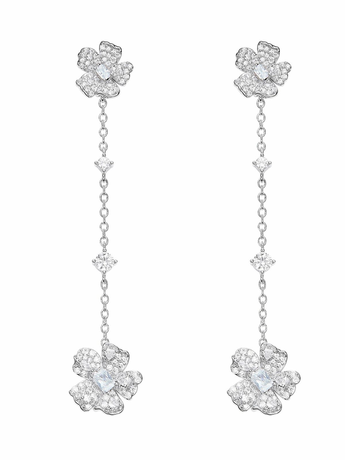 Fallon Floral Tassel White Earrings - Nana Jacqueline