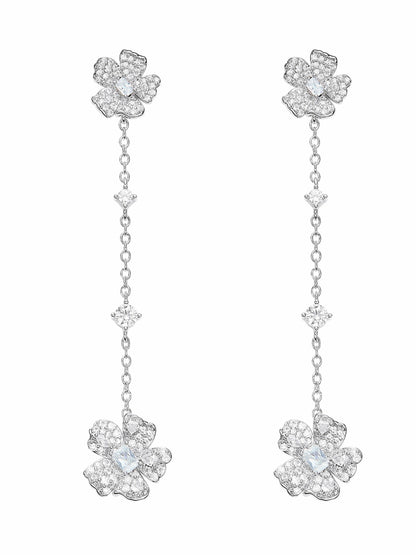 Fallon Floral Tassel White Earrings - Nana Jacqueline