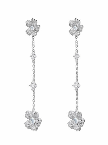 Fallon Floral Tassel White Earrings - Nana Jacqueline
