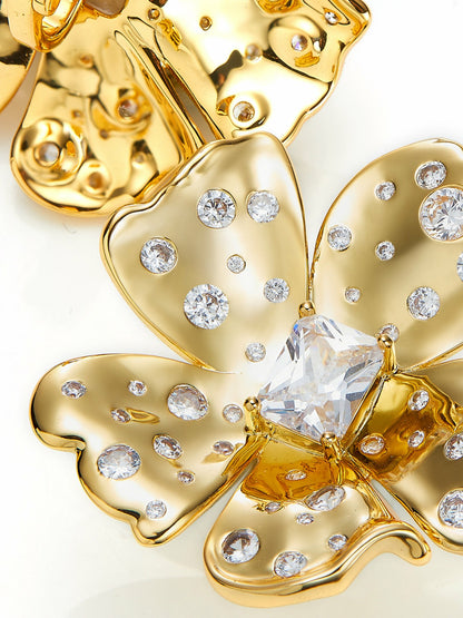 Jolie Floral Gold Earrings - Nana Jacqueline