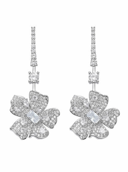 Isadora Floral Drop White Earrings - Nana Jacqueline