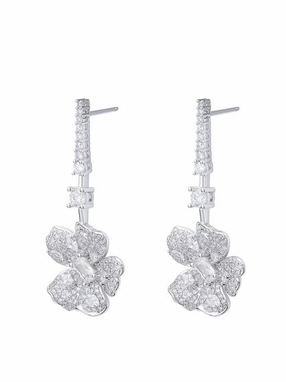 Isadora Floral Drop White Earrings - Nana Jacqueline