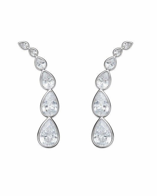 Mirabelle Teardrop Earrings: Silver Earrings for Formal Events - Nana Jacqueline
