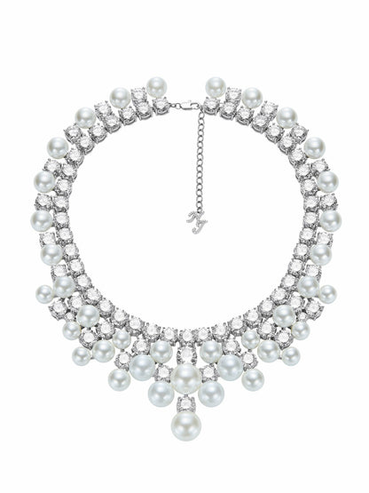 Marceline Pearl Tassel White Necklace - Nana Jacqueline