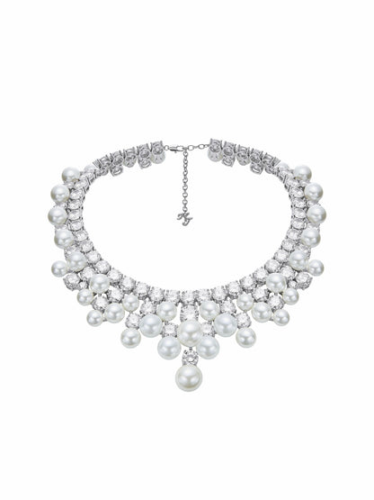 Marceline Pearl Tassel White Necklace - Nana Jacqueline