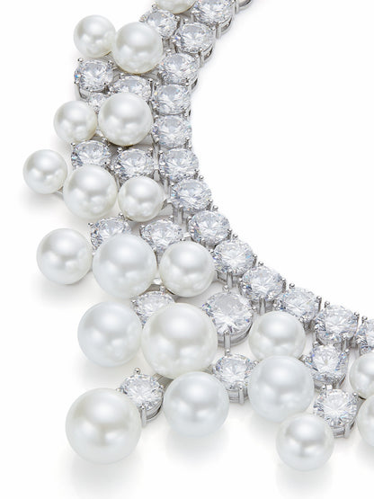 Marceline Pearl Tassel White Necklace - Nana Jacqueline