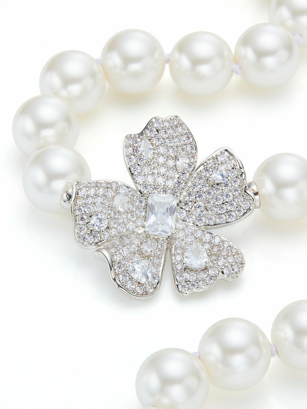 Bellina Floral Pearl White Necklace - Nana Jacqueline