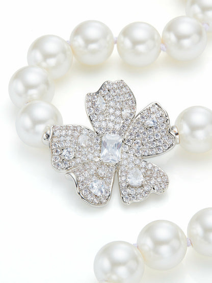 Bellina Floral Pearl White Necklace - Nana Jacqueline