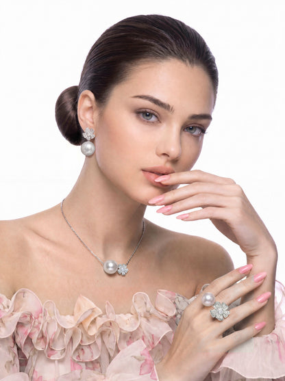 Lovelle Floral Pearl White Necklace - Nana Jacqueline