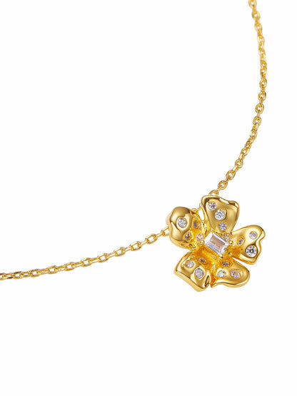 Lumi Floral Pendant Gold Necklace - Nana Jacqueline