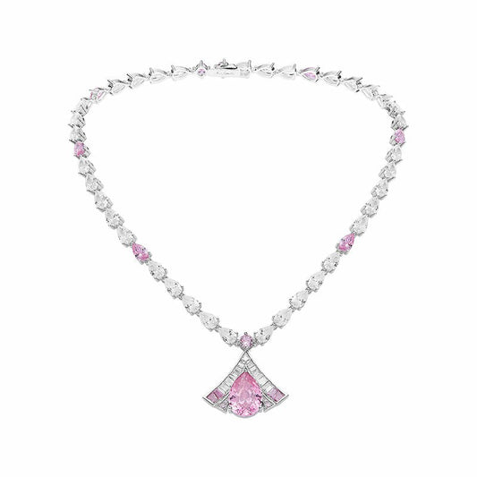 Brigette Necklace: Pink Necklace for Wedding After-Party - Nana Jacqueline