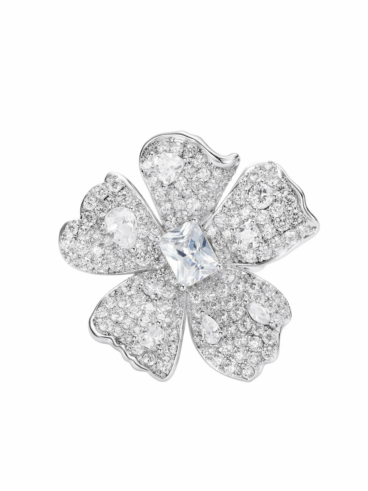Lyra Floral Crystal White Ring - Nana Jacqueline