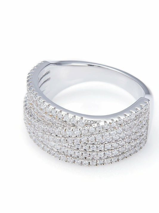 Ivelle Pave Wide White Ring - Nana Jacqueline