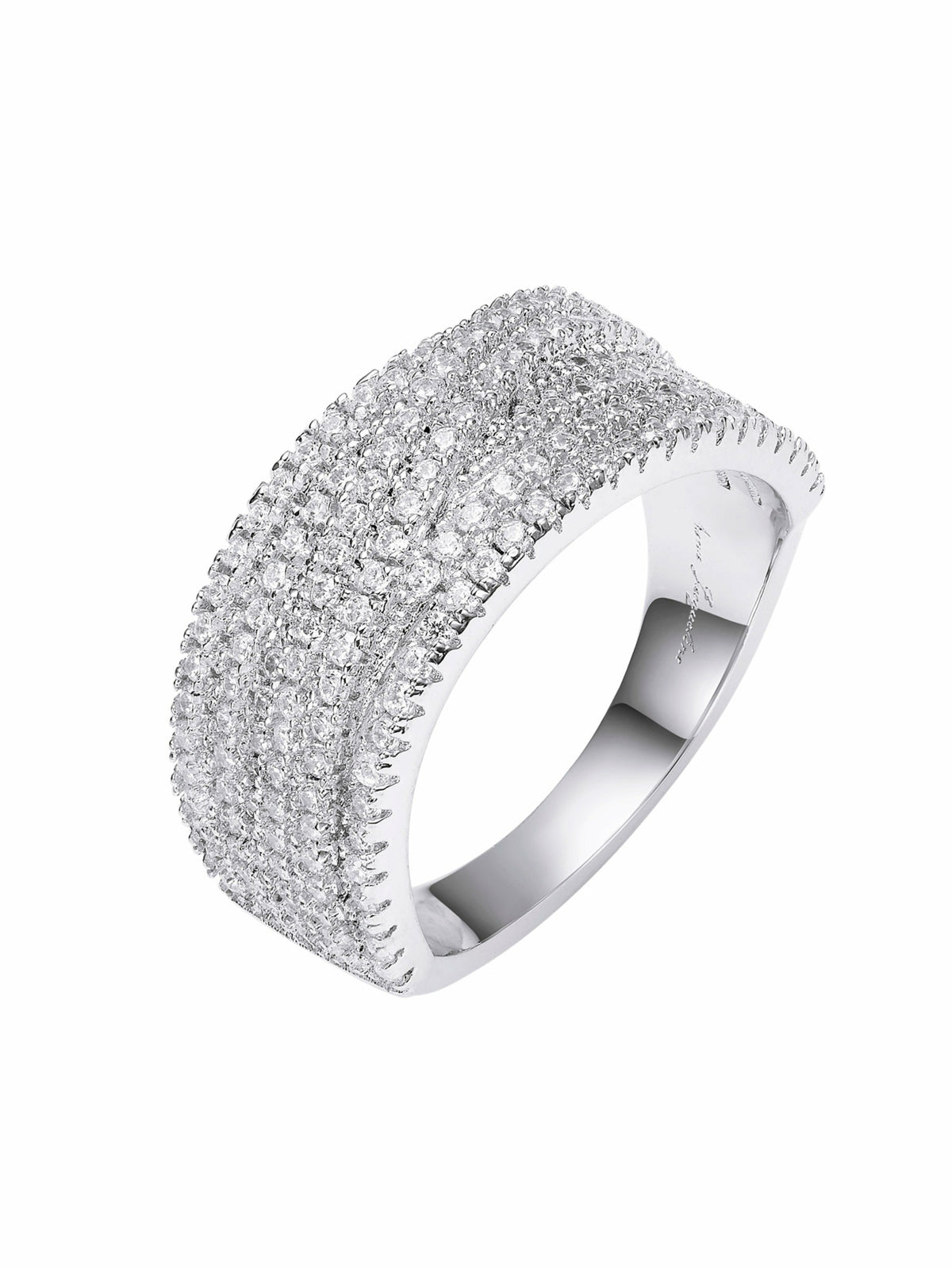 Ivelle Pave Wide White Ring - Nana Jacqueline