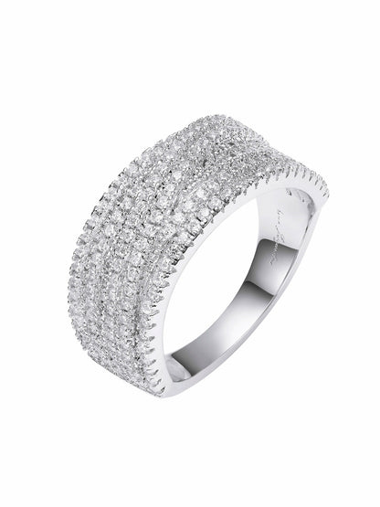 Ivelle Pave Wide White Ring - Nana Jacqueline