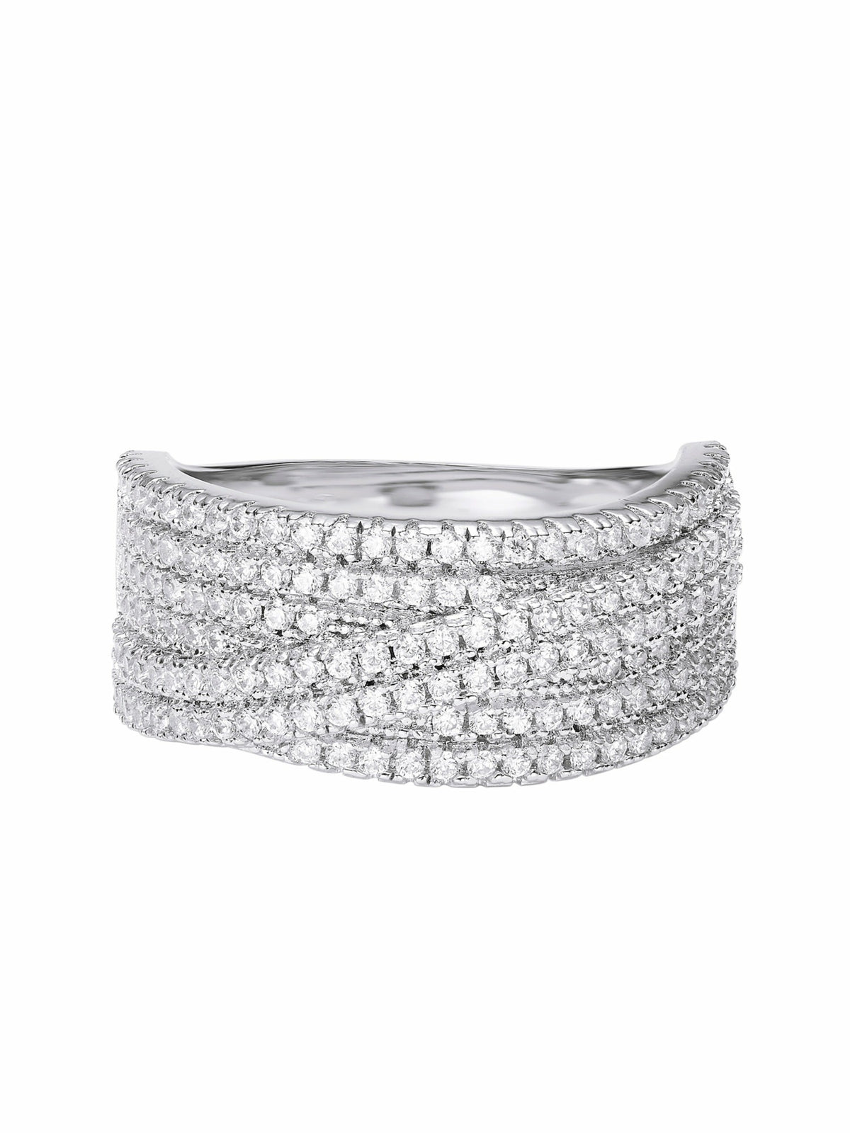 Ivelle Pave Wide White Ring - Nana Jacqueline