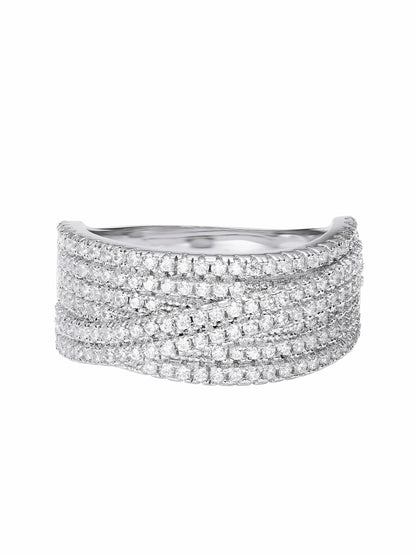 Ivelle Pave Wide White Ring - Nana Jacqueline