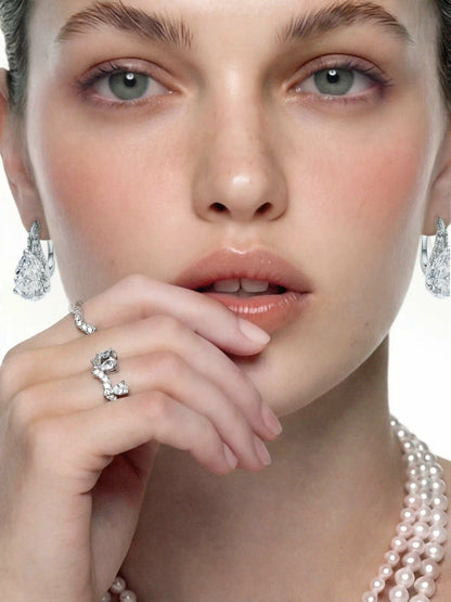 Yvette Stackable Pear-Cut Crystal Ring Set - Nana Jacqueline