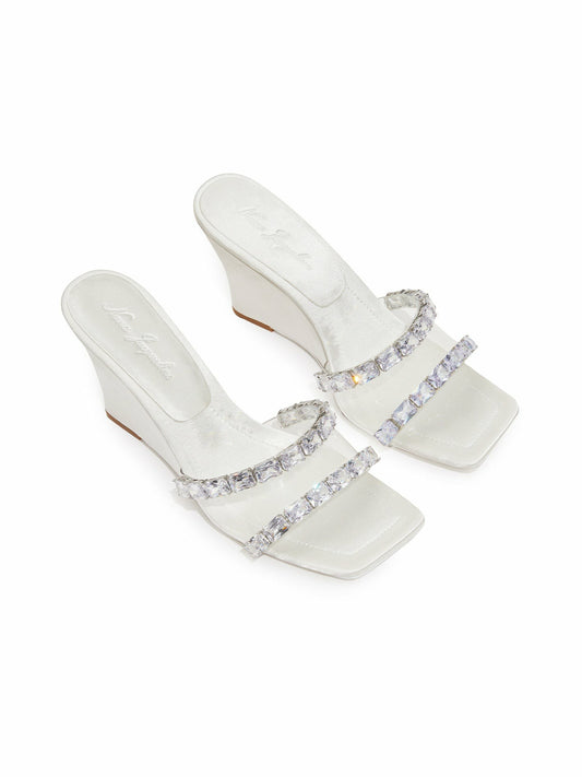 Cassandra Diamond Heels: White Heels for Bridal Shower - Nana Jacqueline