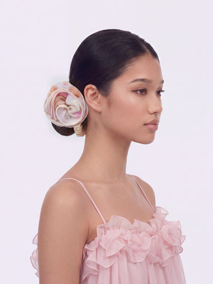 Felicity Floral Print Ivory Hair Tie - Nana Jacqueline