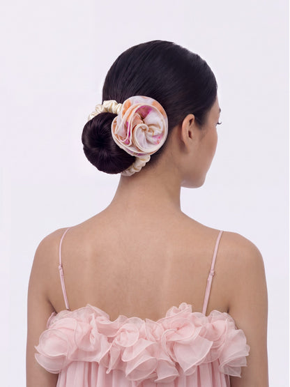 Felicity Floral Print Ivory Hair Tie - Nana Jacqueline