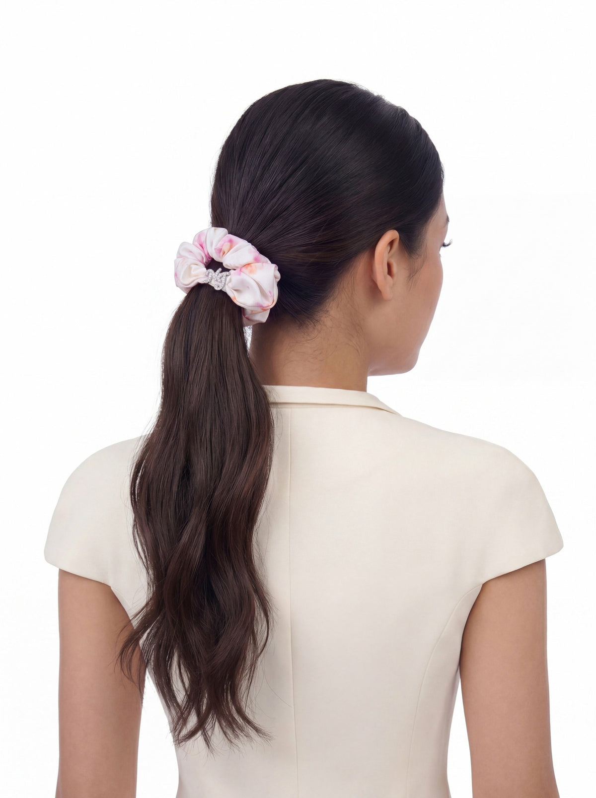 Novella Crystal Logo Ivory Hair Tie - Nana Jacqueline