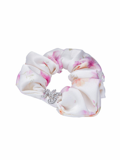 Novella Crystal Logo Ivory Hair Tie - Nana Jacqueline