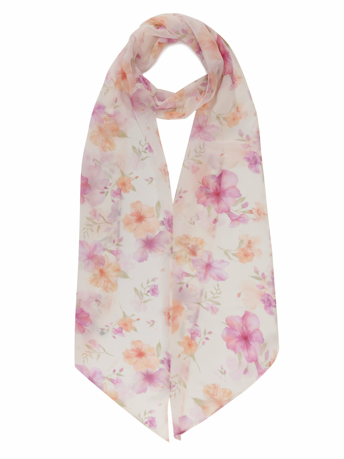 Roselle Floral Print Cream Scarf - Nana Jacqueline