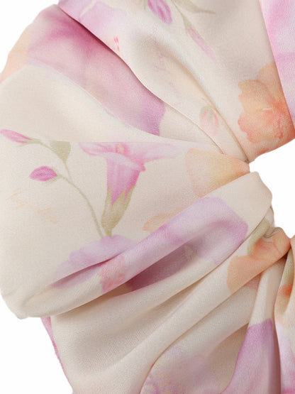 Fleur Floral Print Ivory Scrunchie - Nana Jacqueline