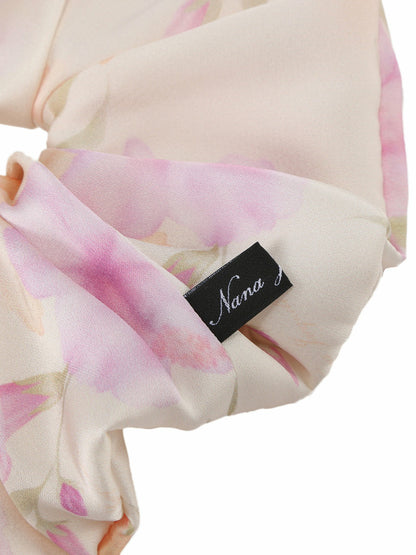 Fleur Floral Print Ivory Scrunchie - Nana Jacqueline
