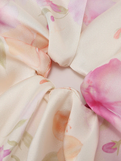 Bloomie Floral Print Cream Hair Tie - Nana Jacqueline
