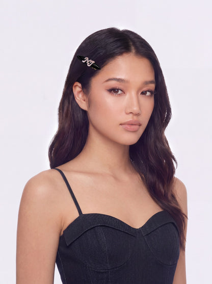 Starlette Logo Black Hair Clip - Nana Jacqueline