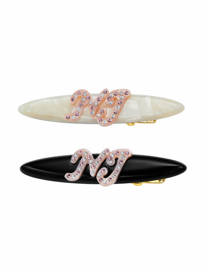 Starlette Logo Crystal Pink Hair Clip - Nana Jacqueline