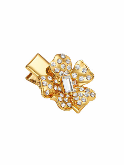 Florabelle Crystal Flower Gold Hair Clip - Nana Jacqueline